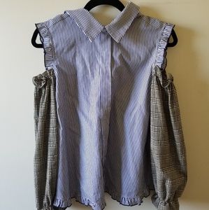 Sandy Liang Cutout Shoulder Top